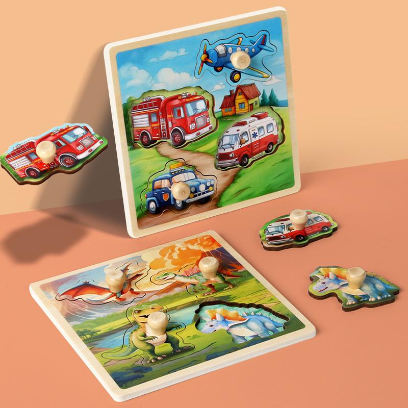 Childrens Wooden Dinosaur 3d Puzzle With Embedded Design For Cognitive Learning