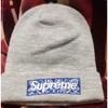 Б/у вязаная шапка-бини Supreme