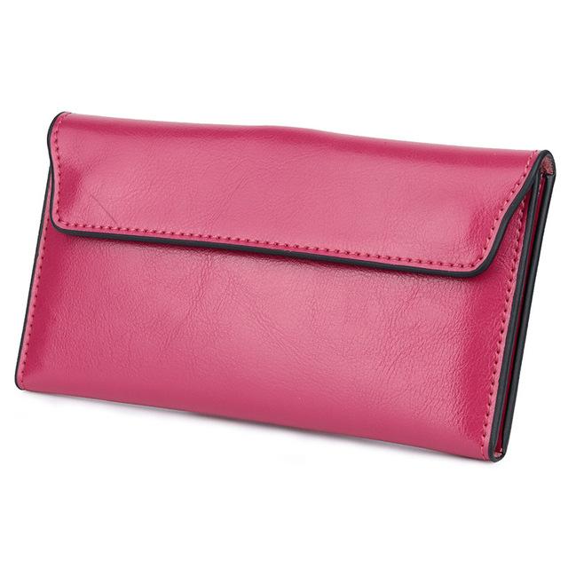 Aliwood Genuine Leather Women's Wallet Clutch Bag Large Capacity Ultra-Thin Fashion Simple Long Wallets Phone Bag Purse
