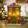 Фигурка в виде рождественского домика, освещенная деревенским домиком с музыкой, светодиодная подсветка на батарейках, смоляная столешница, центральный элемент для рождественского украшения