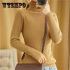 Женские свитера, зимние топы, водолазка, женский тонкий пуловер, джемпер, вязаный свитер