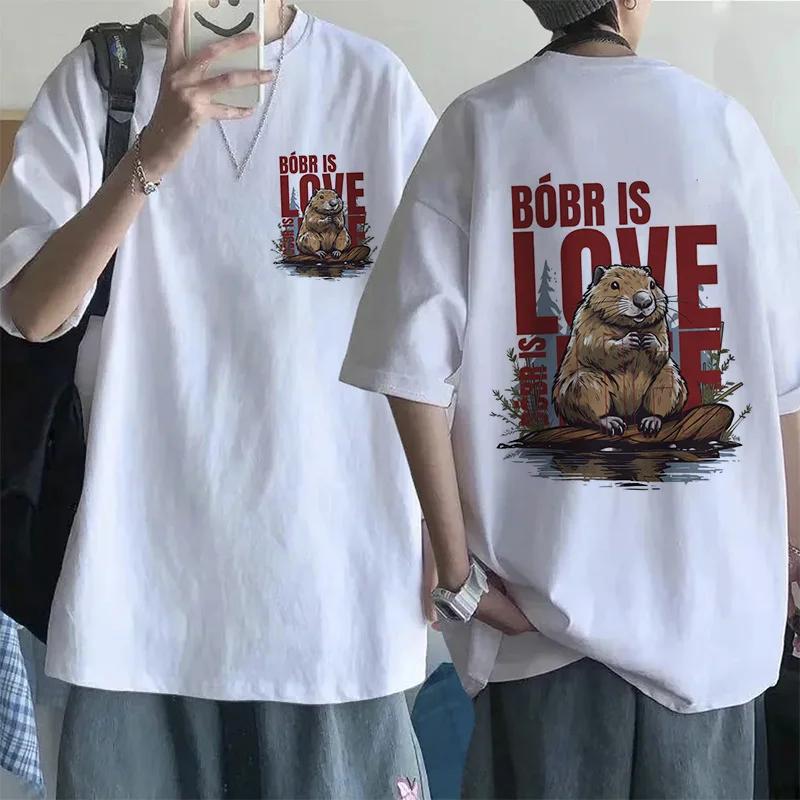 Мультяшная футболка Bobr Kurwa для женщин, забавные топы, уличная одежда Kurwa Bober Harajuku Y2k, футболка с карманом, модная манга-футболка