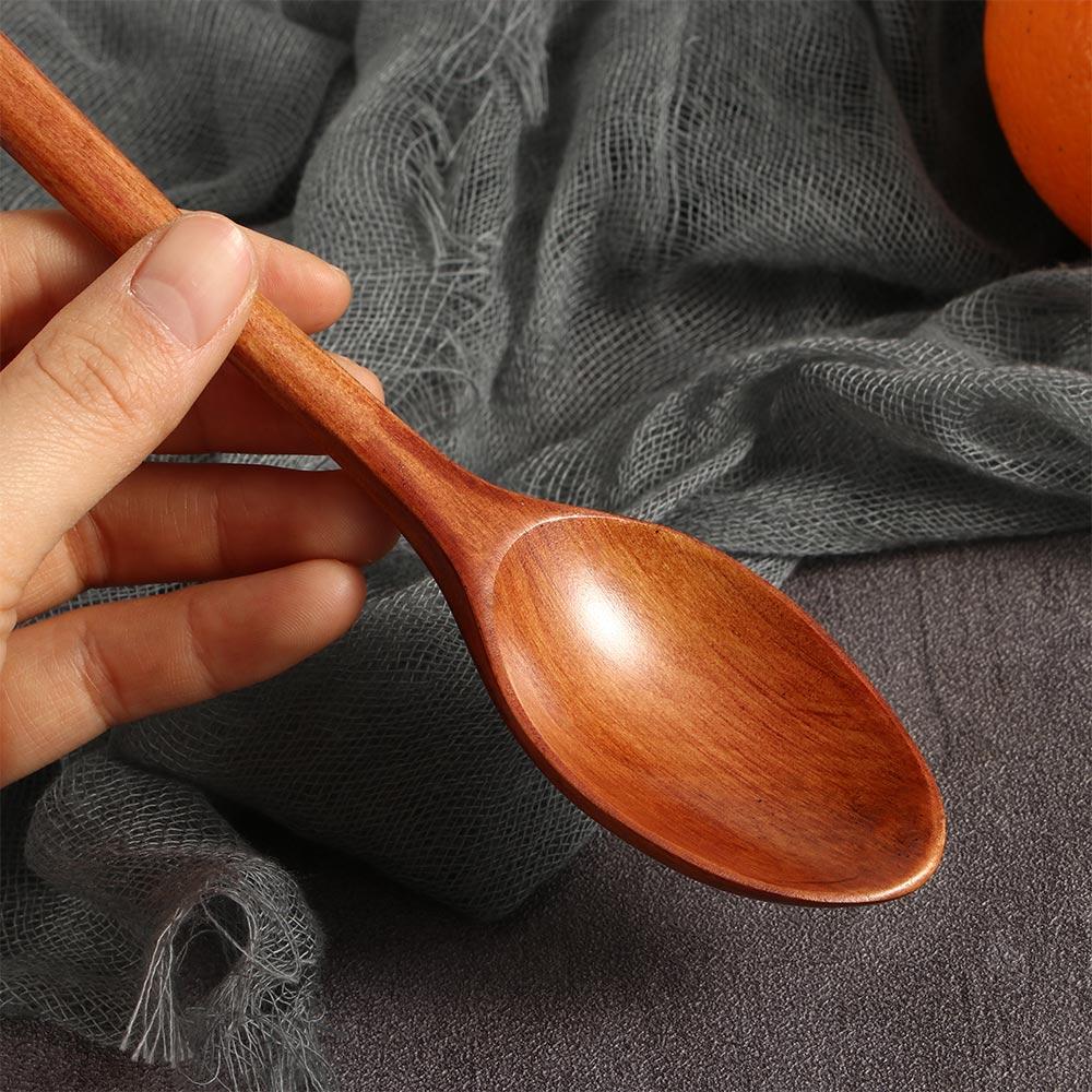 Wooden Mixing Ellipse Flatware Tableware Soup Spoons Cooking Supplies Wooden Spoons Kitchen Utensil