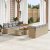 11-Piece Garden Sofa Set with Beige Cushions Polyrattan Acacia 3364457
