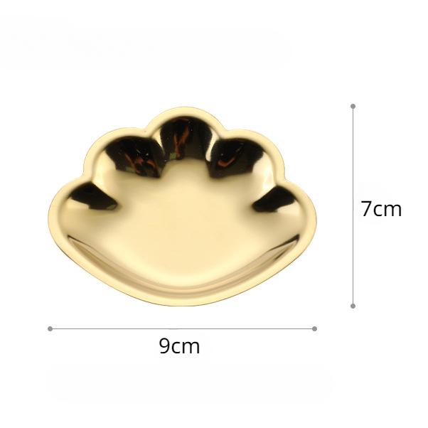 Shell Shape Metal Trays High Quality Stainless Steel Plating Decorative Plates 9*7cm Small Jewelry Trays