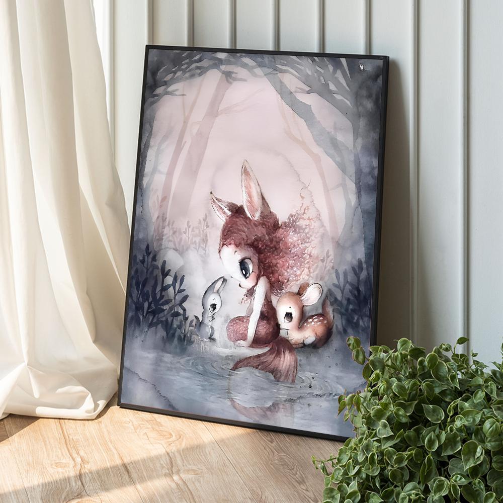 Миссис Мигетто Винтаж Принцесса Банни Классические постеры фильмов Белая бумага Наклейка DIY Комната Бар Кафе Эстетическое искусство Настенная живопись