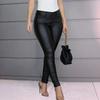 Уличная одежда, сексуальные тонкие брюки из искусственной кожи, модные однотонные женские брюки с карманами и высокой талией, женские повседневные офисные брюки 30360