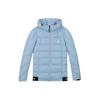 Повседневная спортивная куртка с капюшоном и логотипом, с длинным рукавом, женские куртки, светло-голубые 2032C319-400
