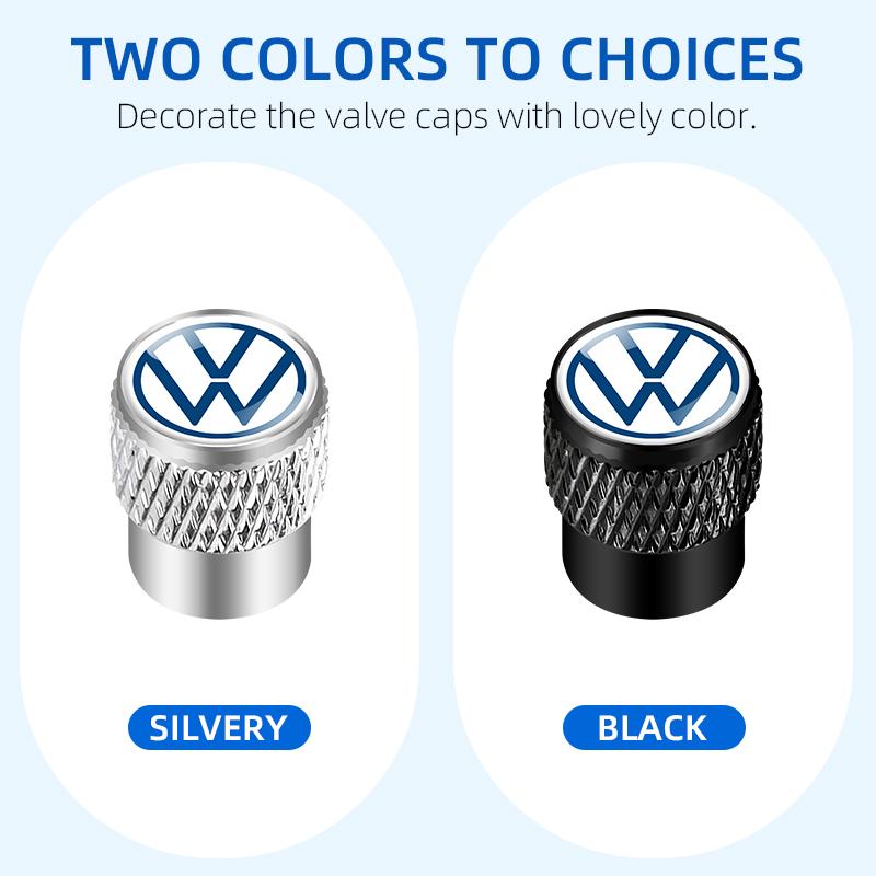 4PCS 3D Aluminum Alloy Car Wheel Tire Valve Air Stem Caps Dust Covers For Volkswagen Touran Golf VW Passat Polo Bora Altea