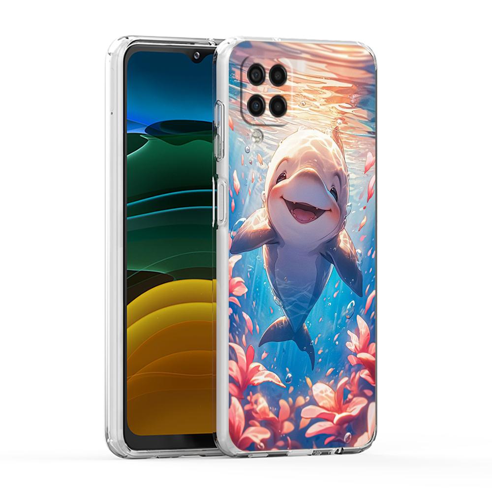 Прозрачный чехол для телефона Samsung Galaxy A25 A23 A22 A52S A52 A55 A72 A51 A71 A41 A31 A13 A11 5G с изображением морского животного дельфина, из TPU