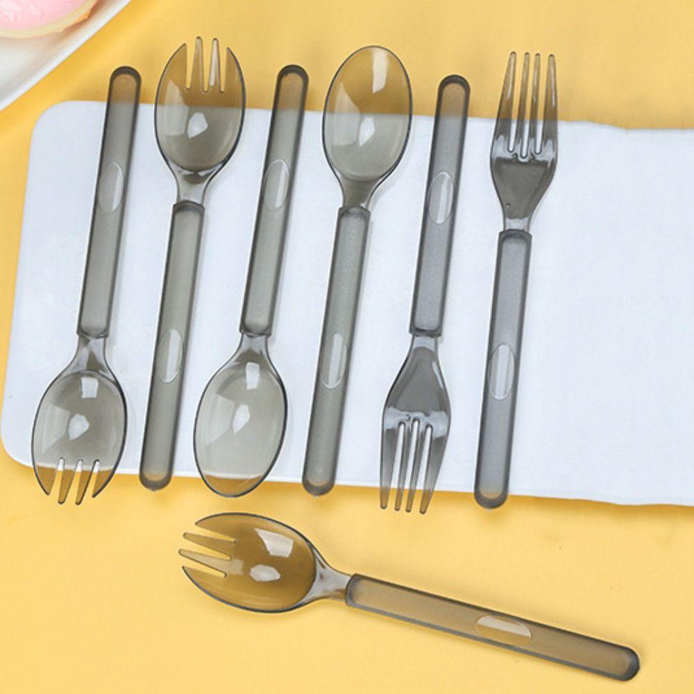 100Pcs Thickened Disposable Spoon Fork Eco-Friendly Dessert Cake Scoop Ice Cream Spoons Picnic