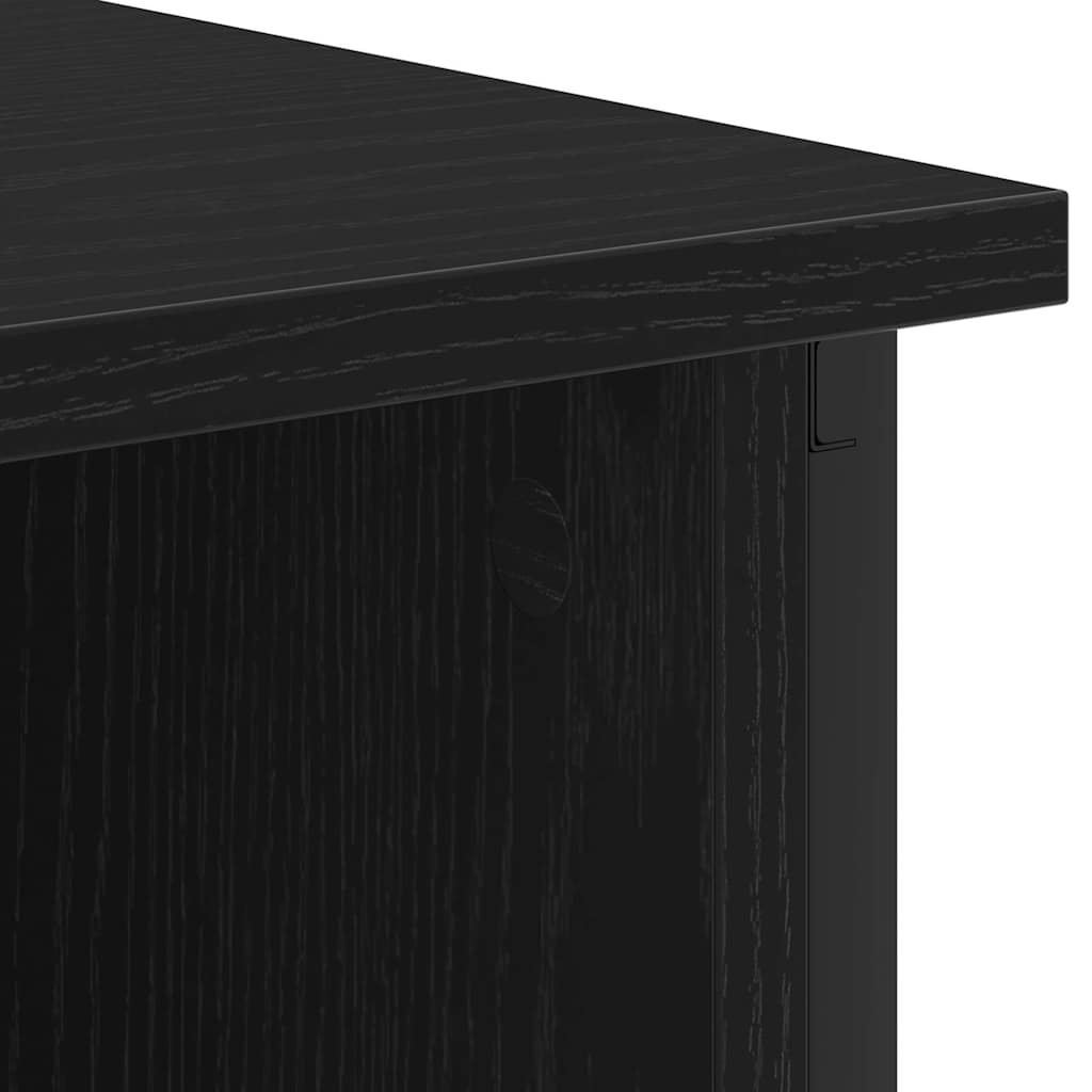 Nightstand Black Oak Look 55 x 31 x 76 cm Engineered Wood