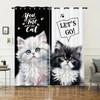 2 Pieces Of Curtains With Cute Kitten Prints,30*65 Inches, Home Decoration, Room Decoration