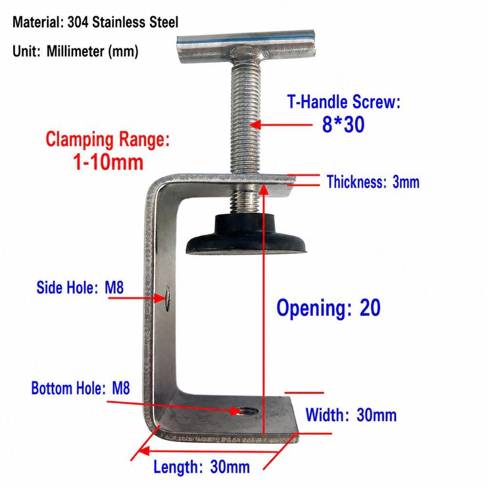 304 Stainless Steel C-clamp Woodworking Fixing Clips  Multi-purpose Fastening Tools