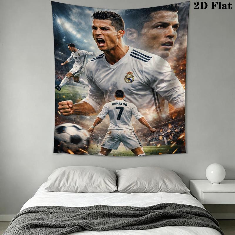 C Ronaldo Wall Tapestry Aesthetic Wall Hanging Printed Fabric Blanket Decorative Tapestries for Bedroom Living Room Home Decor