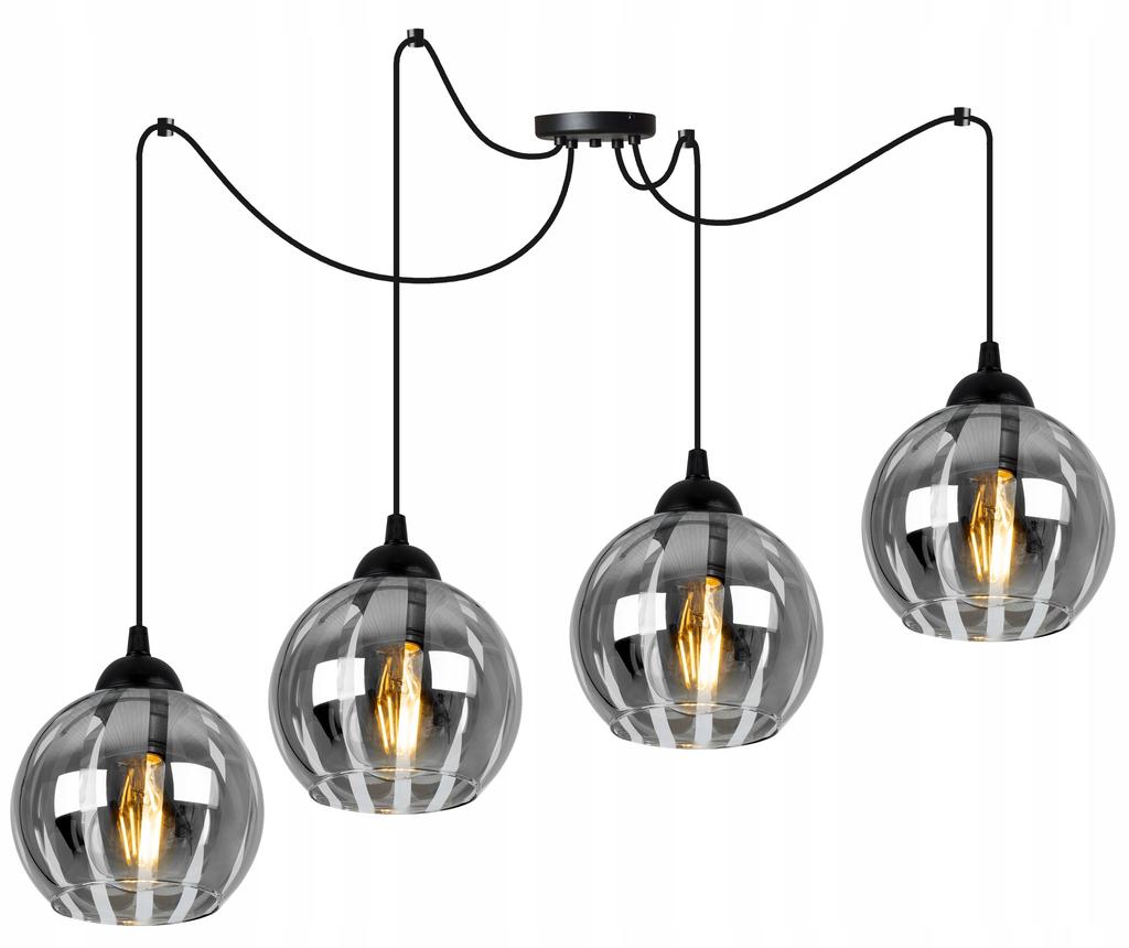 Elegant Chrome Spider Hanging Lamp Glass Shade