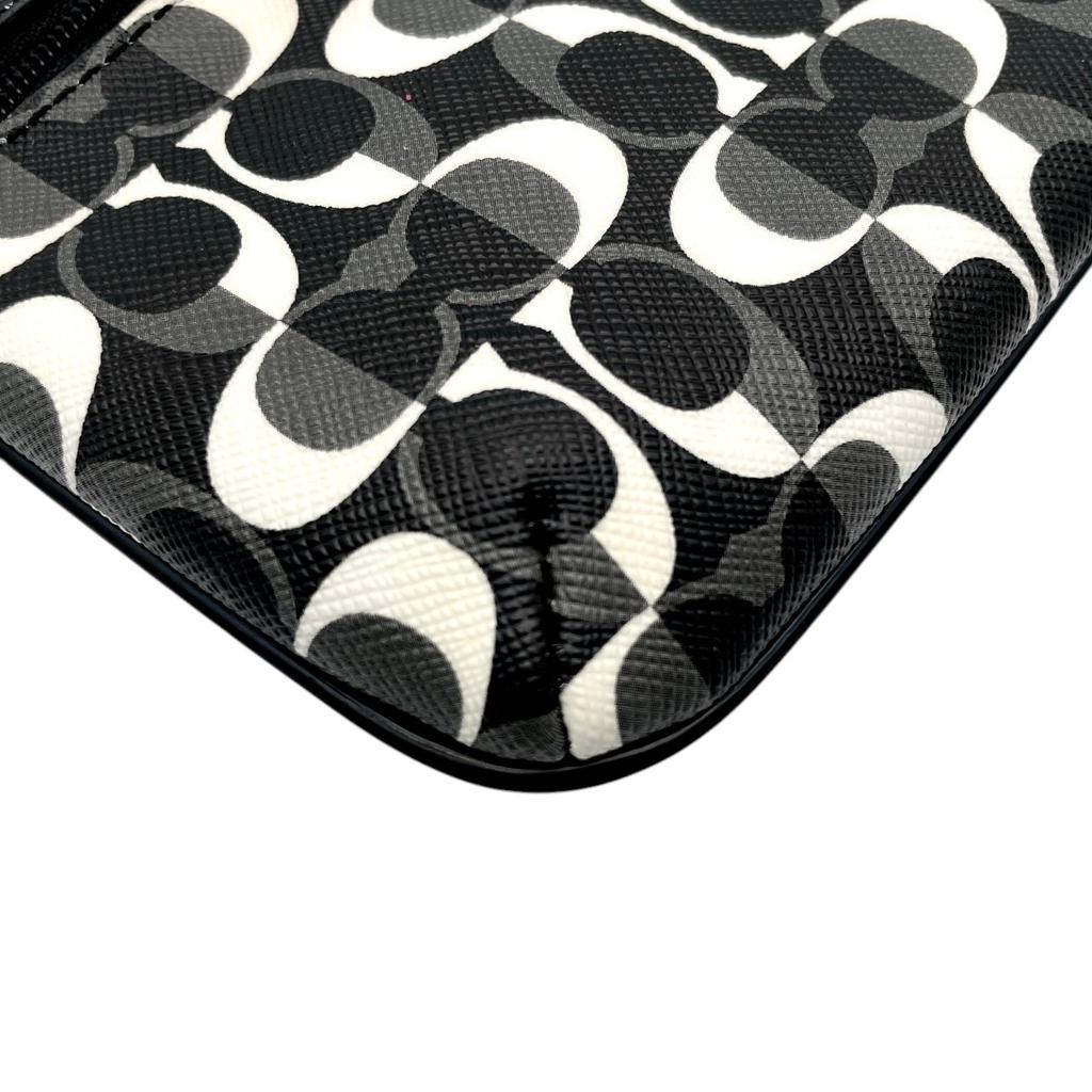Used COACH Wristlet Accessory Pouch PEYTON DREAM C PEYTON DREAM C GO-GO WRISTLETAccessory pouch black/Gray white Coated canvas/leather Women