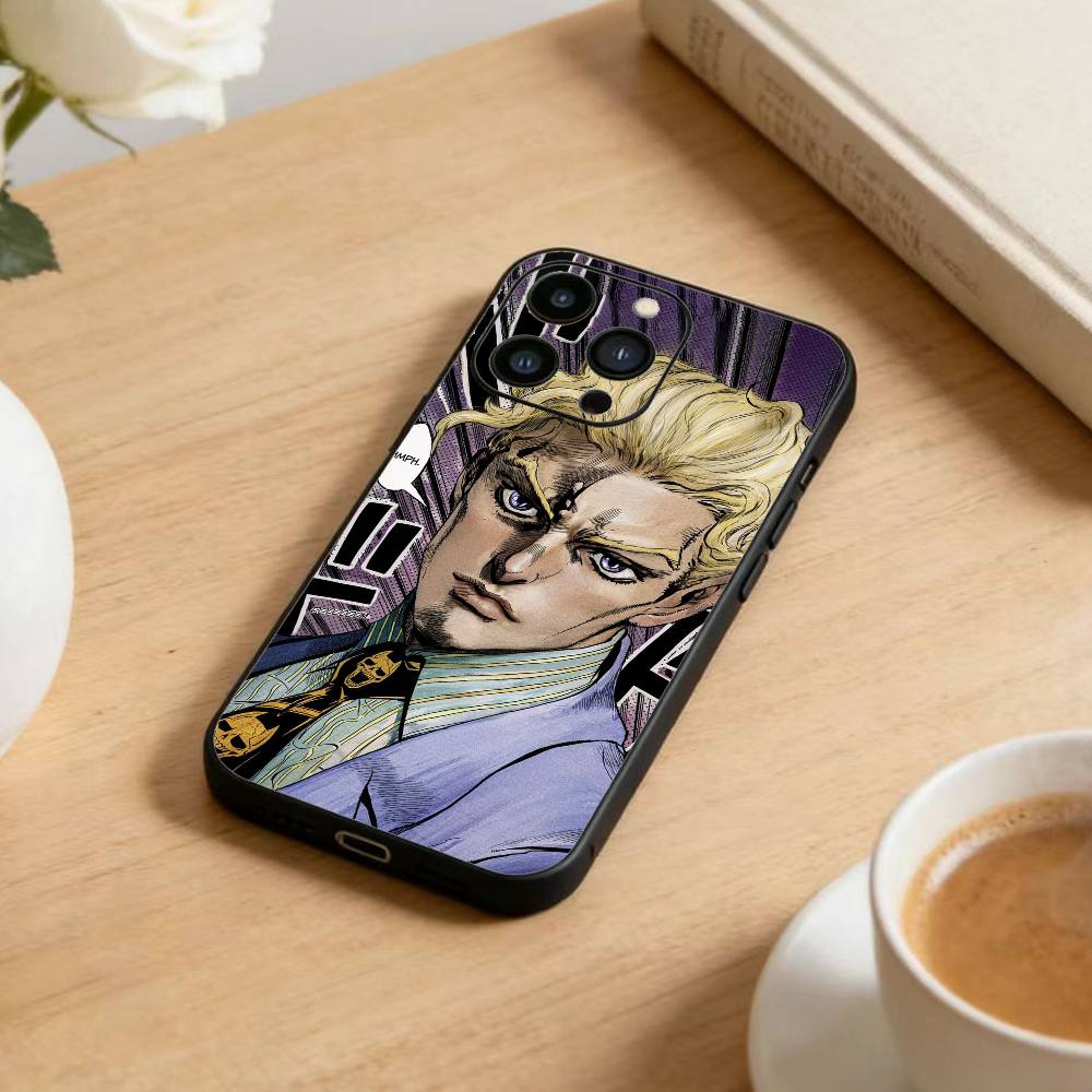 Чехол для телефона K-Anime Jojo's Bizarre Adventure Для iPhone17,16,15,14,13,12 Plus,Max Мягкий Силиконовый Черный Чехол