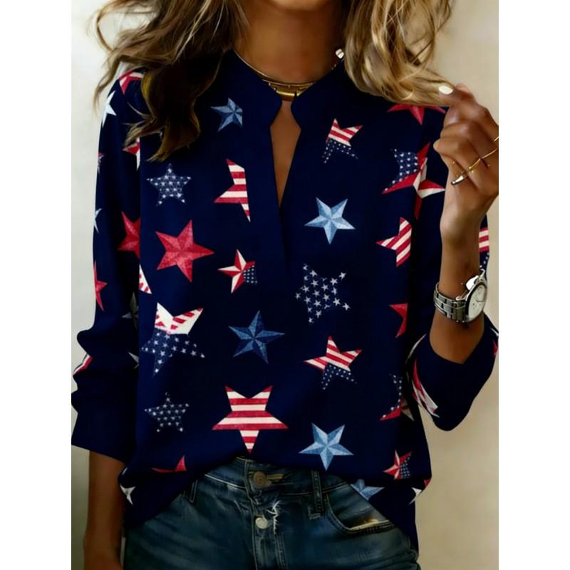 Vintage Contrast Stripe Satin Long Sleeve Shirt Loose Fit Casual Workwear Blouse Women