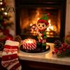 Christmas Party Supplies Candle Holder, Cute Santa Claus/Snowman/Elf Boy/Gingerbread Tealight Resin Winter Mantel Ornament Tabletop Candlestick Decor