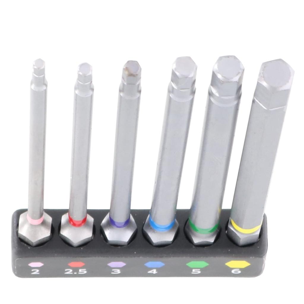 Takagi EARTH MAN Hex Bit Long for Electric Screwdrivers and Impact Drivers Set, 6-Piece Type,
