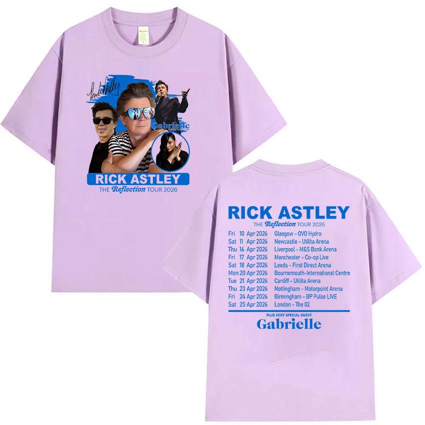 Rick Astley The Reflection Tour 2026 Print T Shirt Unisexs Vintage Fashion Cotton Short Sleeve Tshirts Hip Hop Clothing Tshirt