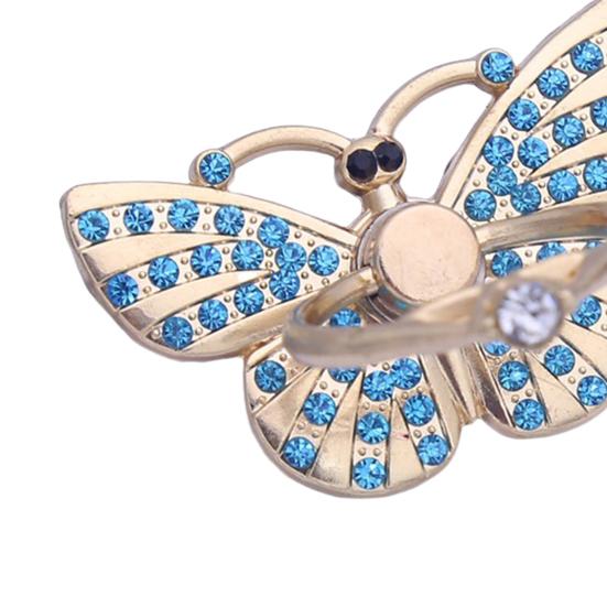 Держатель-кольцо для пальца Вращение на градус Задняя Универсальная 360 Наклейка Страз Бабочка Мобильный телефон