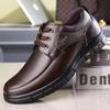 Men's Autumn Genuine Leather Non-Slip Flat Shoes - Casual Cowhide for Middle-Aged and Elderly