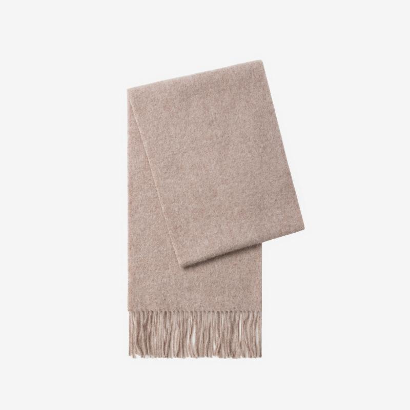 Осенне-зимний новый однотонный шарф из 100% шерсти для женщин, роскошный, толстый и пушистый, теплый, универсальный шарф