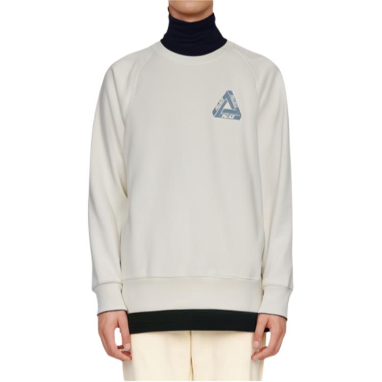 Palace FW22 Свитшот с круглым вырезом и длинными рукавами с логотипом, мужские топы, молочно-белый P23CS141