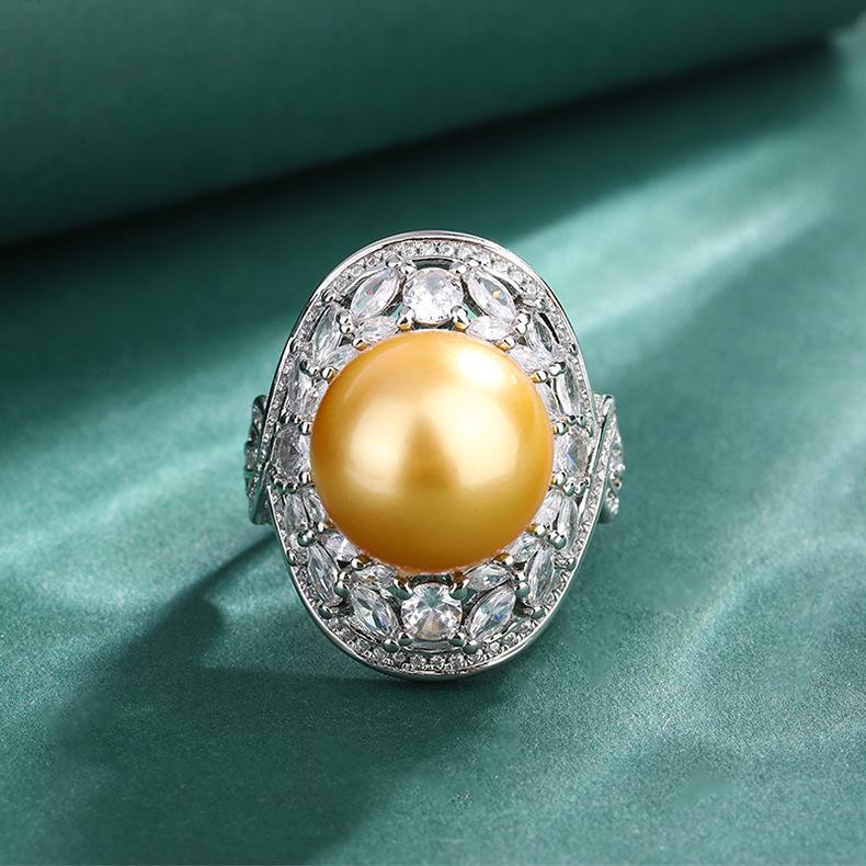 Кольцо с жемчугом «Temperament Simple Fritillary» с австралийским белым жемчугом, роскошное женское жемчужное кольцо для ужина