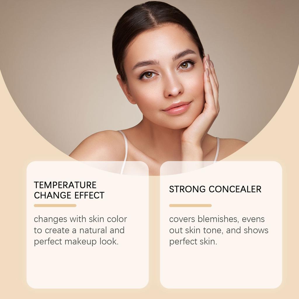 Temperature-changing Liquid Foundation Long-lasting, Moisturizing, Waterproof And Sweatproof, Non-slippery, Soothing Sensitive Skin 30ml