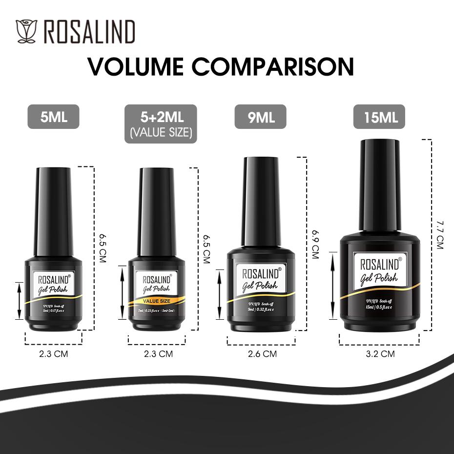 ROSALIND Гель-лак для ногтей, 40 цветов, полуперманентный маникюр, гель-лаки для дизайна ногтей, гибридное базовое верхнее покрытие, гель-лак 15 мл