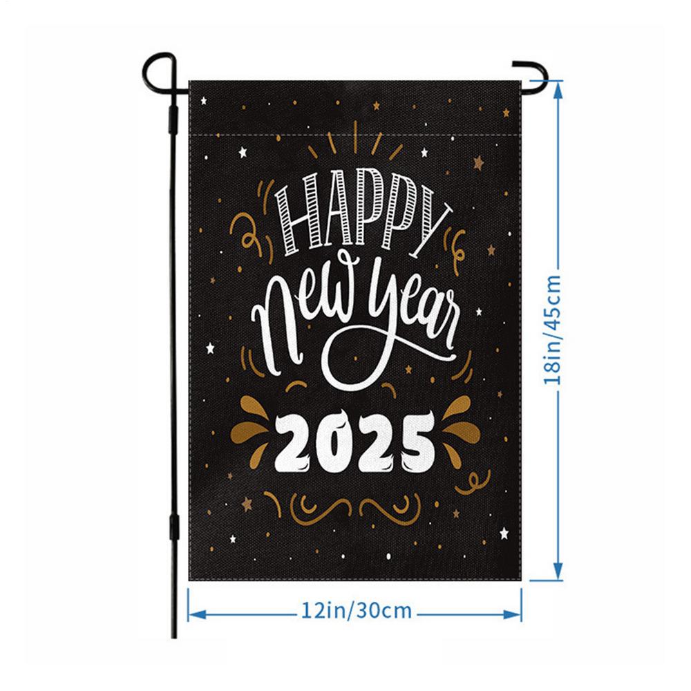 Happy New Year Garden Flag Garden Signs Seasonal Flags Double Sided Decorative Flags Yard Signs 2026 Holiday Garden Flags 12X18