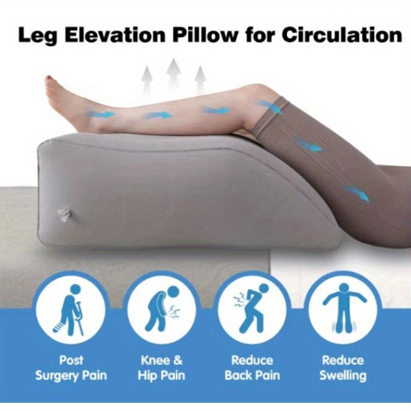 1pc Inflatable Leg Pillow Wedge Pillow Knee Relax and Relieve Fatigue Travel Mat Flocking Portable Mat