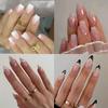 4 упаковки (96 шт.) Press on Nails Medium Design, накладные ногти Misssix с миндалем и квадратным клеем для ногтей, набор с клейкими полосками, пилочка для ногтей для женщин