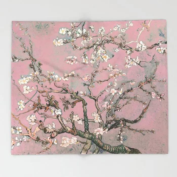 Адольф Мийо Цветы для всех Французский винтажный постер Плед Теплое одеяло из микрофибры Фланелевое одеяло