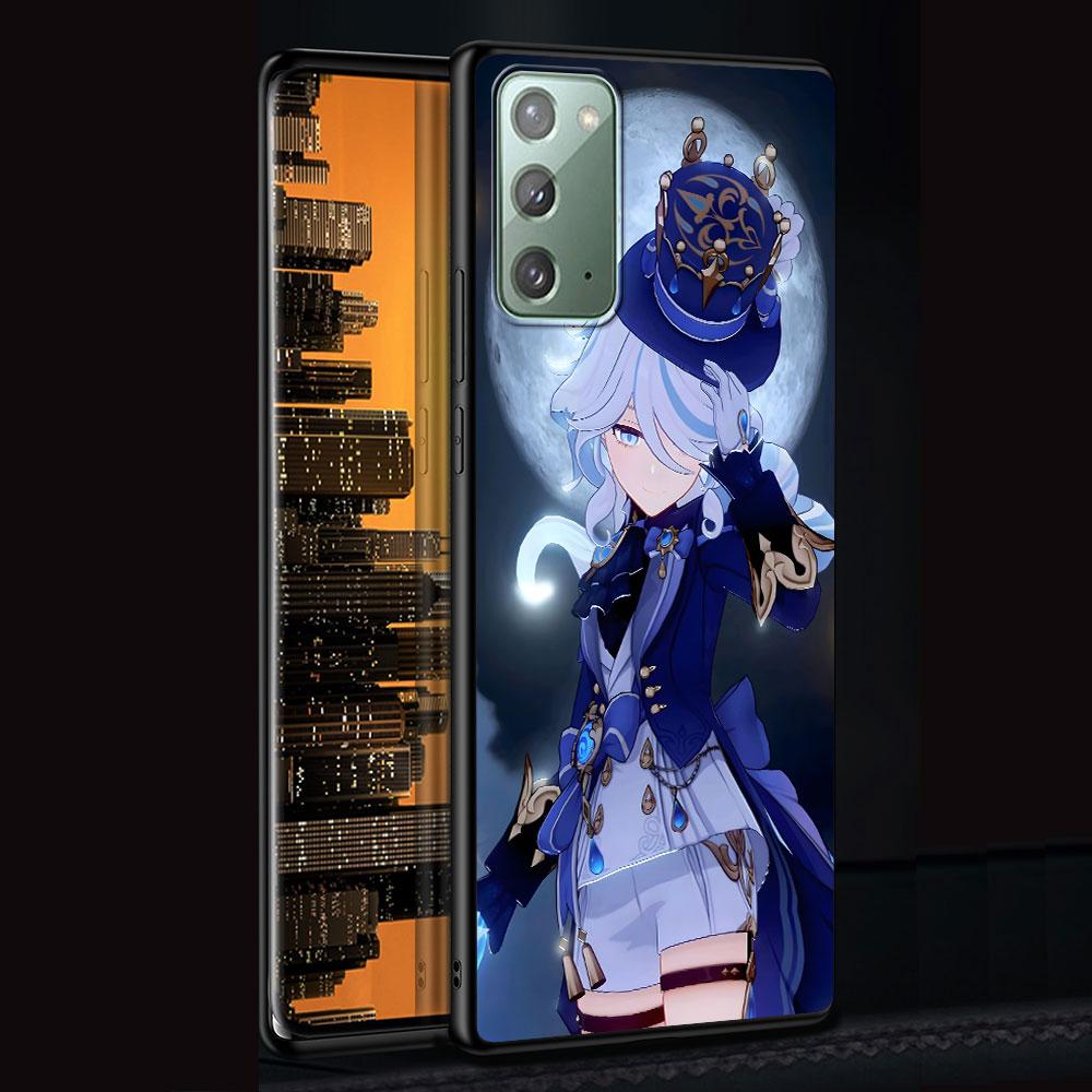 Genshin Impact Furina Case for Samsung Galaxy Note 20 Ultra 8 10 Lite 9 TPU Phone Cover Note 10 Plus Black Soft Shell Funda Capa