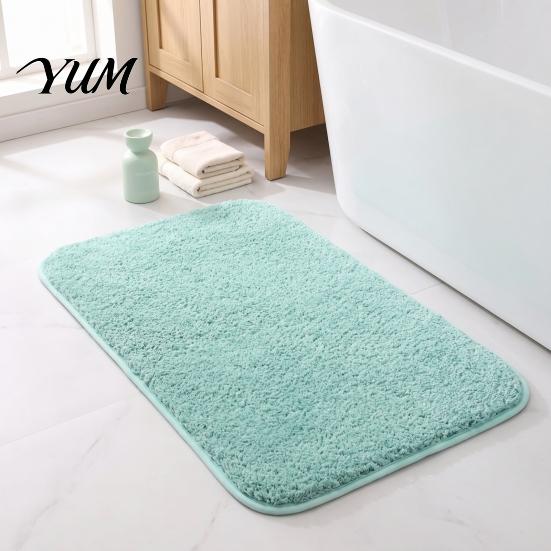 Water Absorbing Foot Mat Thick Plush Bath Rug, Extra Soft Absorbent Bathroom Non Slip Safety Shower Rug Fluffy Microfiber for Floor/Tub, 24 x 16 Inch
