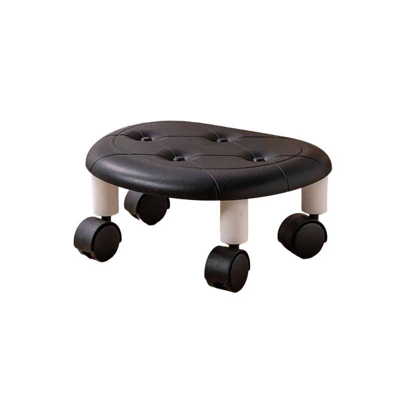 1 шт. с колесами для домашнего хозяйства, искусственная кожа, переносной небольшой табурет, универсальный колесный шкив, низкий табурет, бесшумный, мобильный