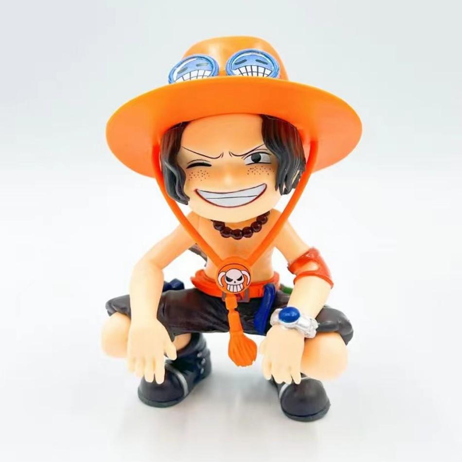 1-2Pcs One Piece Anime Figure Doll Portgas D Ace Yamato Q Version Model Decor Peripheral Ornament Children Charm Gifts Toys