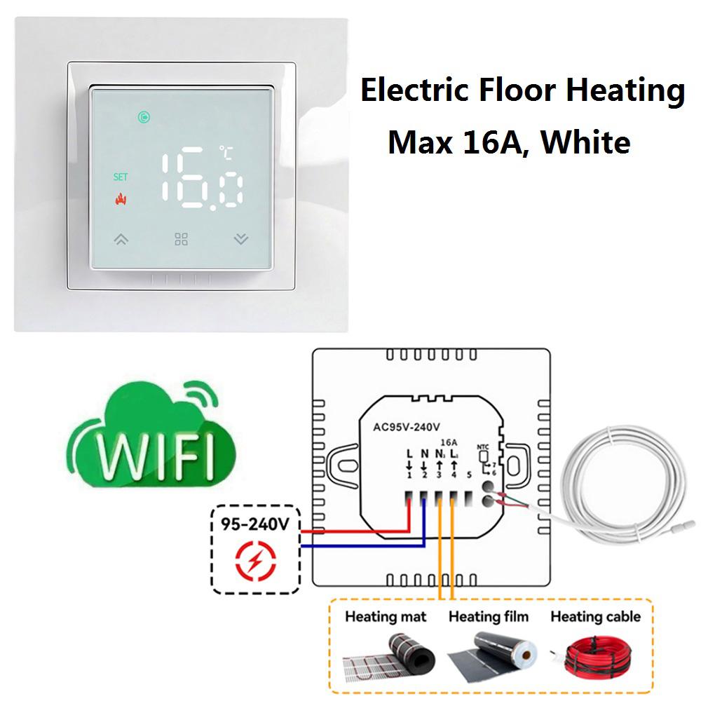 MINCO HEAT Smart WIFI MK08 Thermostat Remote Temperature Controller 3A 16A for Water/Electric Floor/Gas Boiler 1PC7