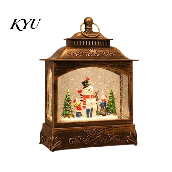 Seasonal Ornament for Christmas Snow Globes with LED Light, Light Up Sphere Decorative Holiday Gift Kids Lantern, Battery/USB Powered Swirling Glitter