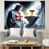 Knights Templar1 Tapestry for Bedroom Aesthetic Classroom Tapestries Wall Hanging for Living Room Dorm Office,Ideal Creative Gift