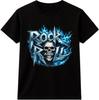 Футболка Rock N Roll с огненным черепом, тяжелый металл, готика, винтажная футболка