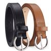 Women Belt Multi Holes Adjustable Length Round Buckle Faux Leather Waistband Dresses Shirts Sweaters Jeans Thin Belt