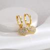 Gold Platinum Plated Heart Zircon Earrings Fashion Jewelry Heart CZ Earrings for Women