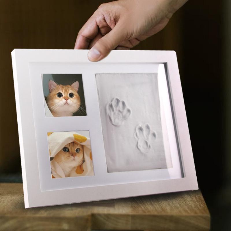 Набор для отпечатков лап питомца Фоторамка DIY Сувенир для Собаки Кошки Отпечаток Лапы/Ноги Глиной Мемориальная Рамка для Фото Подарок Декор Настольный