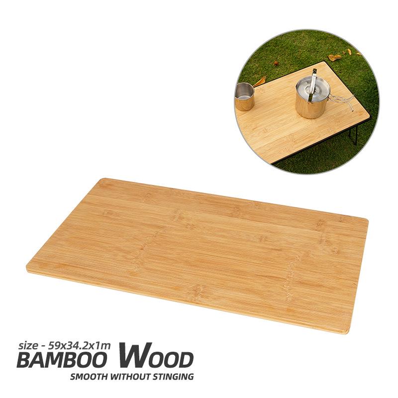 Портативный бамбуковый обеденный стол с сетчатой полкой для кемпинга и барбекю