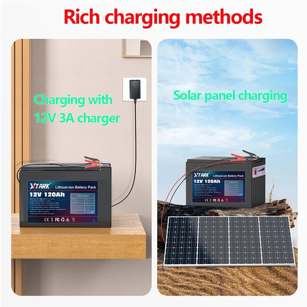 Новое литий-ионное зарядное устройство для аккумуляторов 12 В 120 Ач, аккумулятор глубокого цикла для детских самокатов со встроенным дисплеем BMS